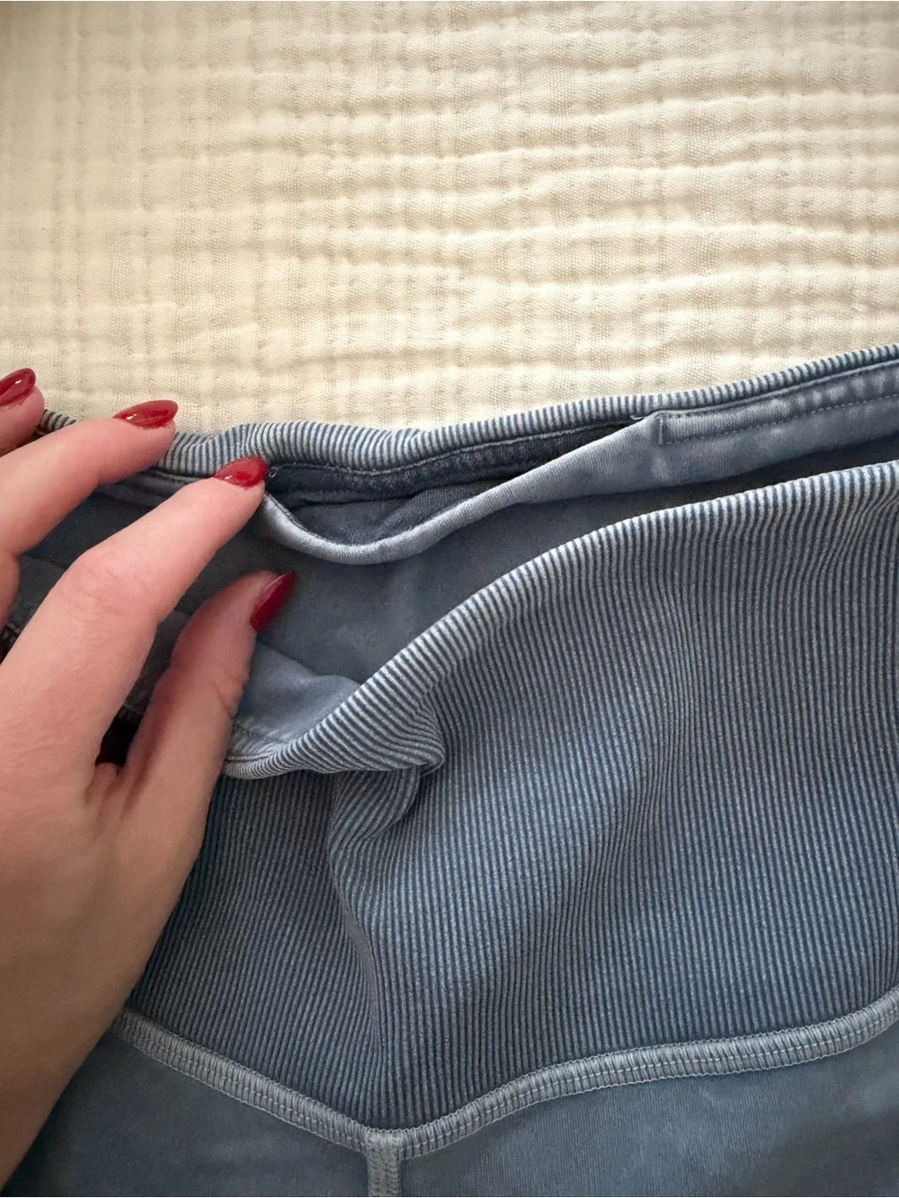 lululemon athletica Slate Blue High-Waist Ribbed-Cuff Leggings